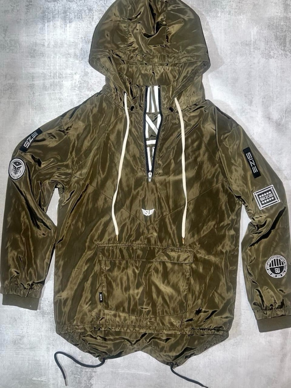 New With Tags RARE Size Up Apparel Army Green anorak windbreaker jacket